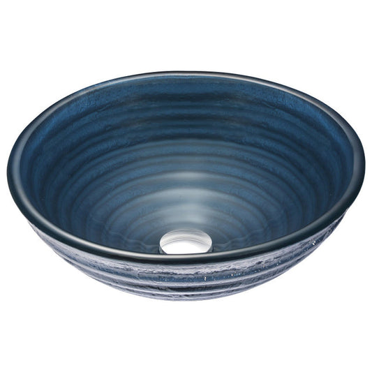 Anzzi LS-AZ8097  ANZZI Rongomae Series Deco-Glass Vessel Sink in Coiled Blue