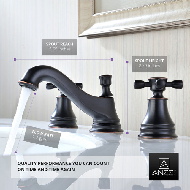 Anzzi L-AZ007PC  Melody Series 8 in. Widespread 2-Handle Mid-Arc Bathroom Faucet in Polished Chrome