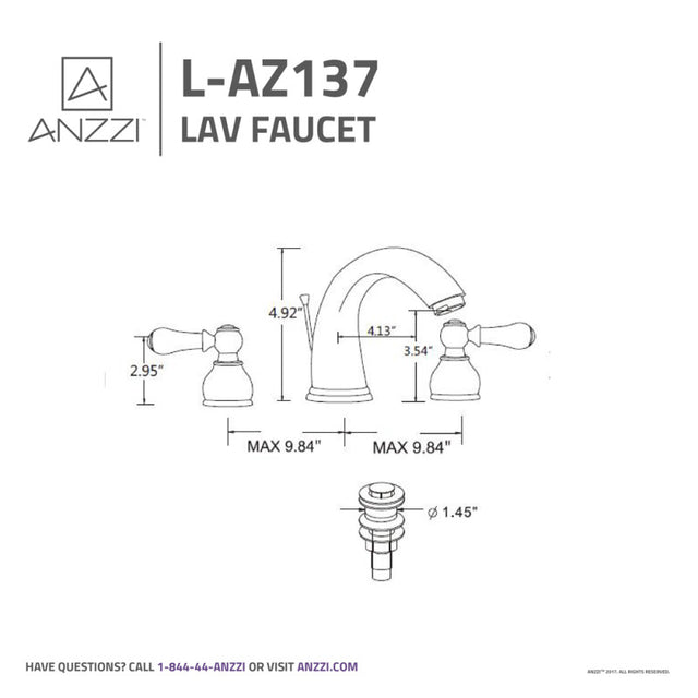 Anzzi L-AZ137BN  Merchant 8 in. Widespread 2-Handle Bathroom Faucet