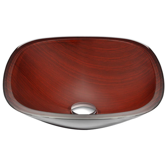 Anzzi LS-AZ066  ANZZI Cansa Series Deco-Glass Vessel Sink in Rich Timber