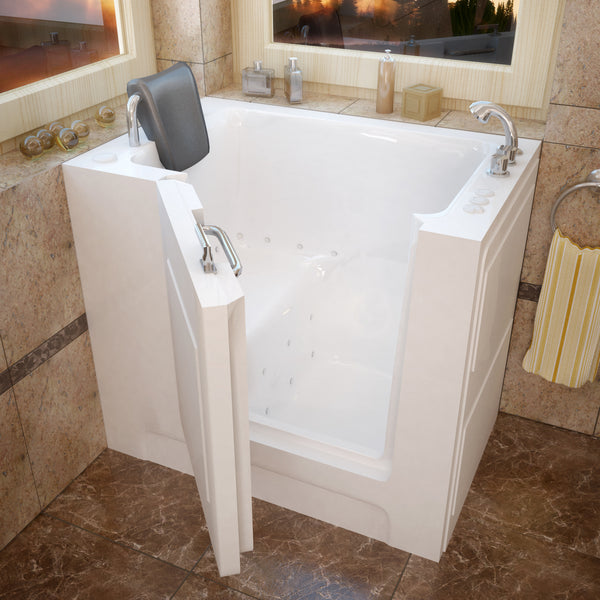 MediTub 2739RWA  Walk-In 27 x 39 Left Drain White Air Jetted Walk-In Bathtub