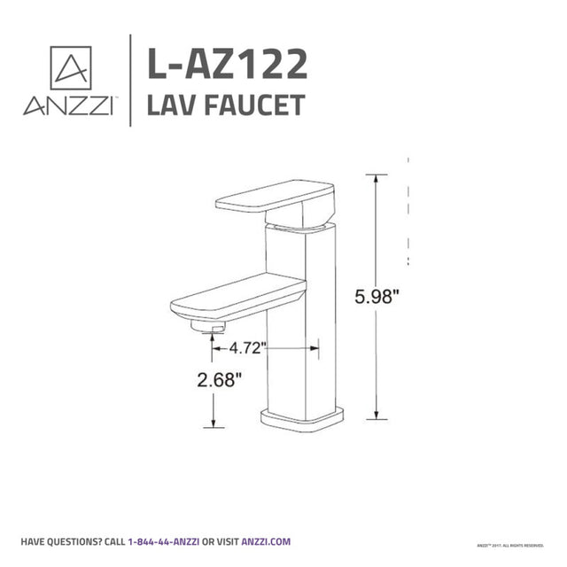 Anzzi L-AZ122BN  Naiadi Single Hole Single Handle Bathroom Faucet