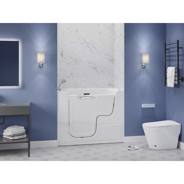 Anzzi 2953WCLWD  Left Drain FULLY LOADED Wheelchair Access Walk-in Tub with Air and Whirlpool Jets Hot Tub | Quick Fill Waterfall Tub Filler with 6 Setting Handheld Shower Sprayer